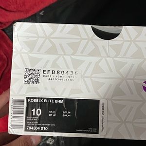 MAMA DAY- kobe 9 black history month size 10